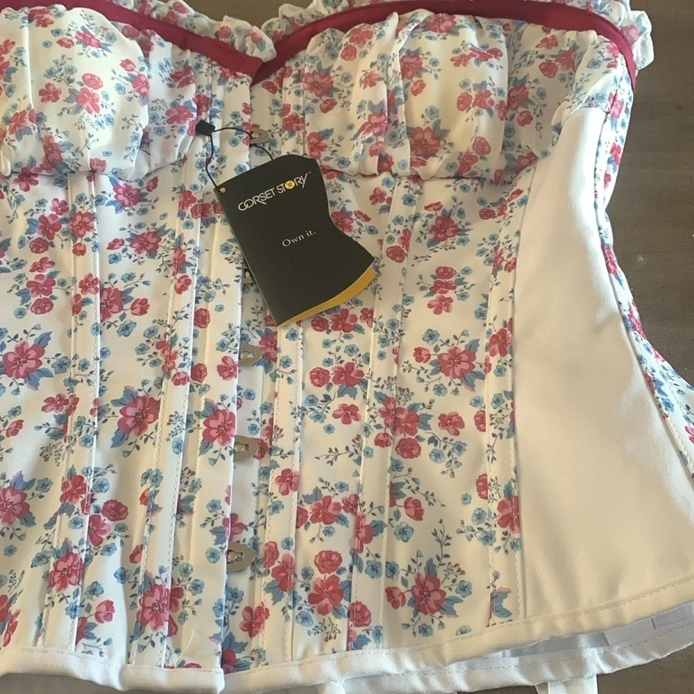 Corset Story Floral Ruffle Corset New with tags lace up back up 16